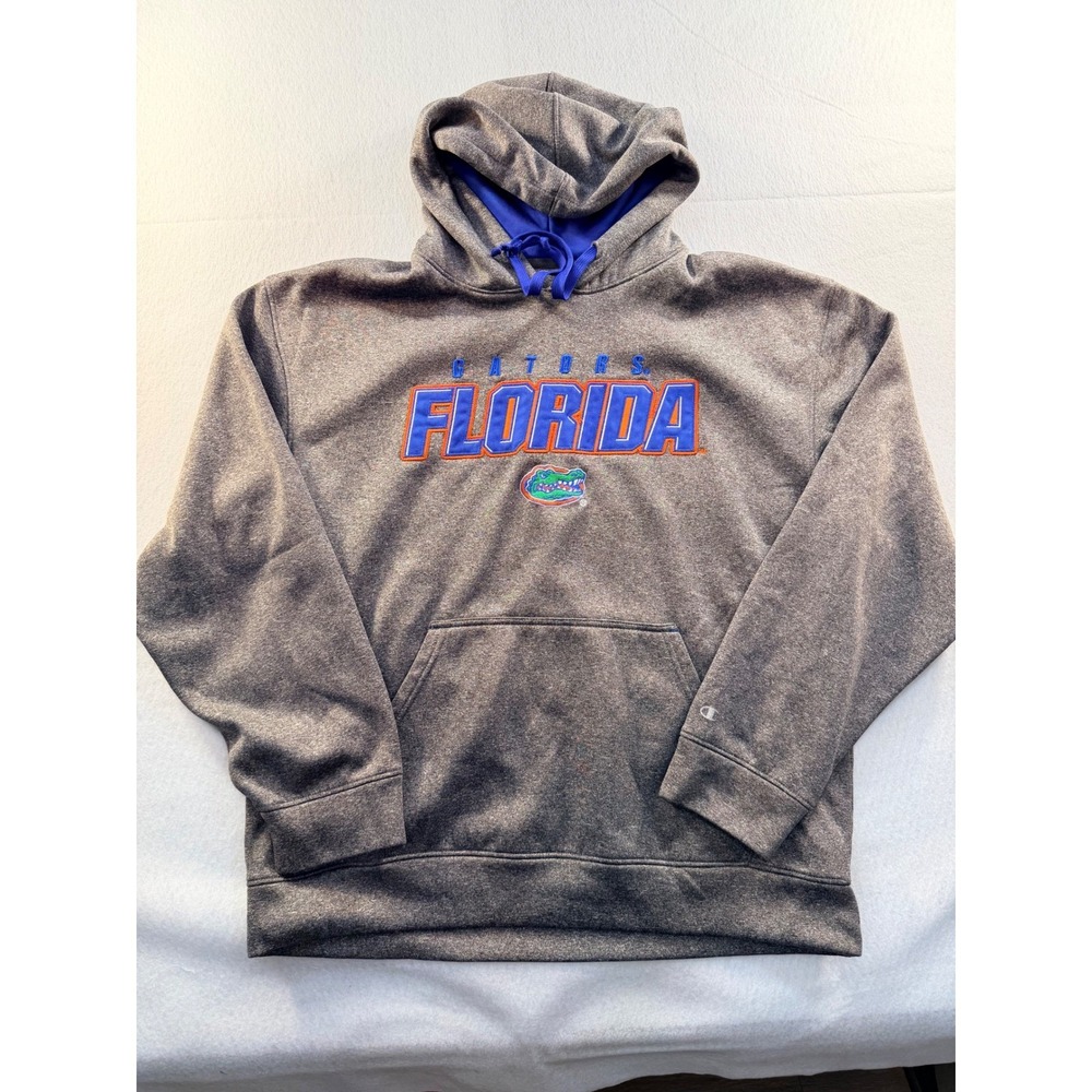 Champion Florida Gators Hoodie Mens X Large Grey NCAA Embroidered Sweatshirt UF